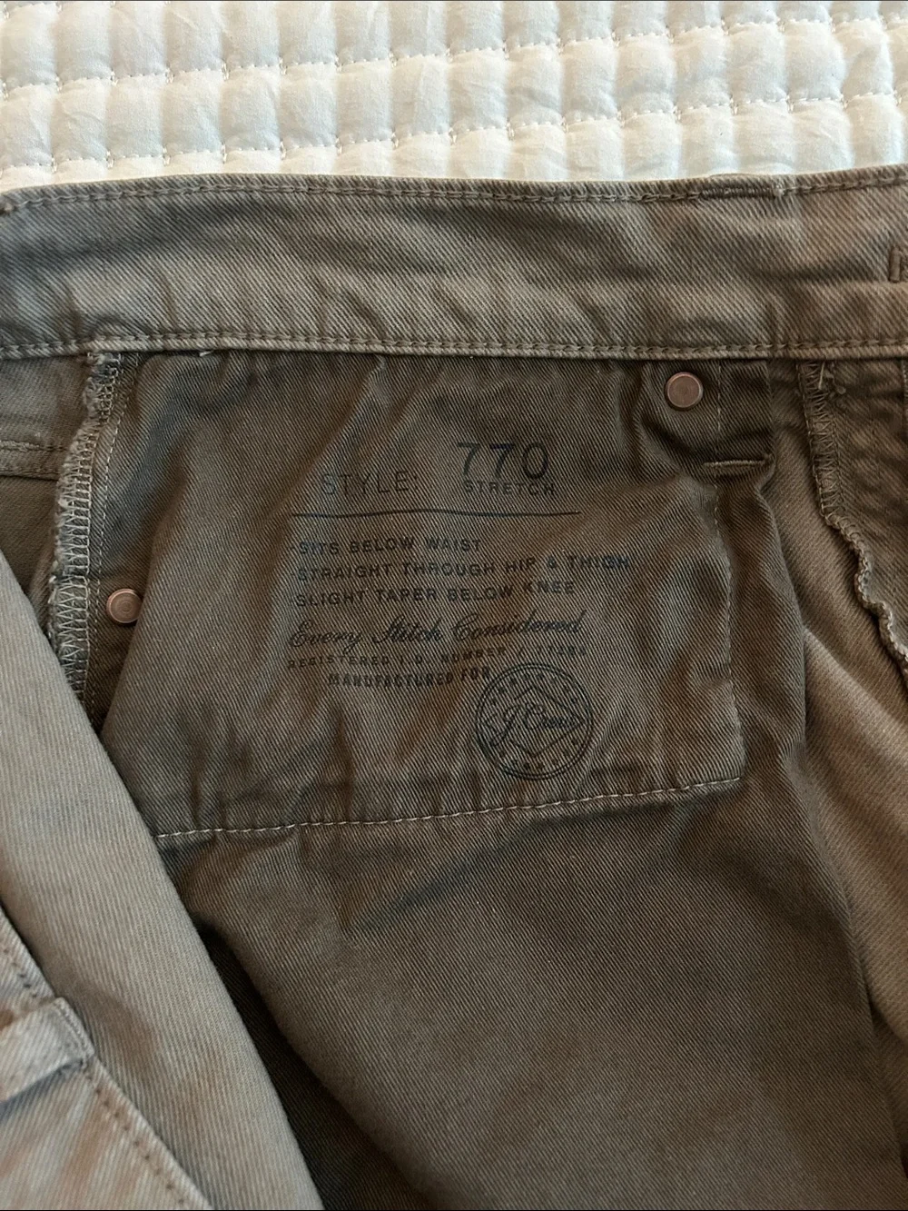 J. Crew Light Brown Color Jeans, Men's size W35 L31.5